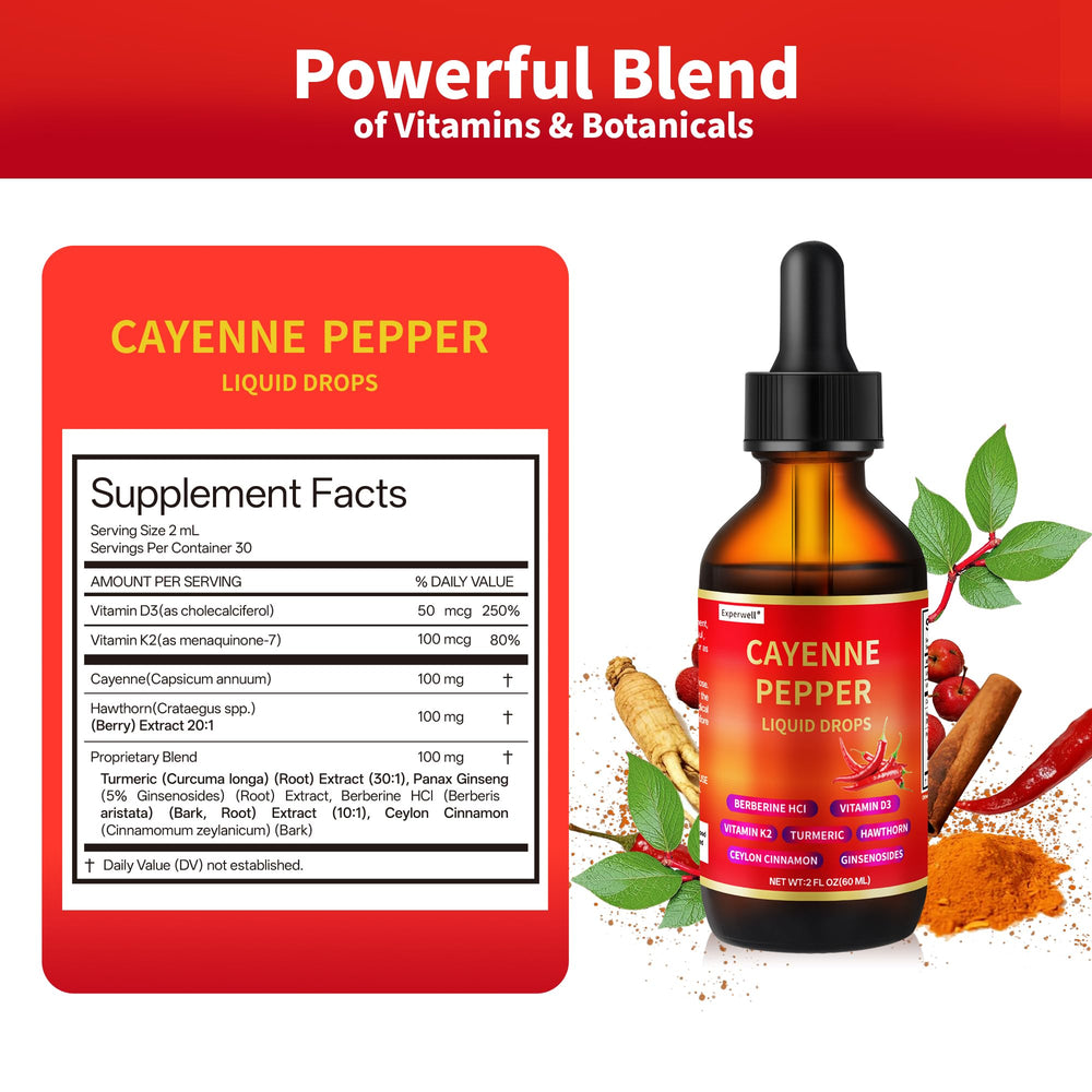 Front label of Experwell Cayenne Pepper Drops
