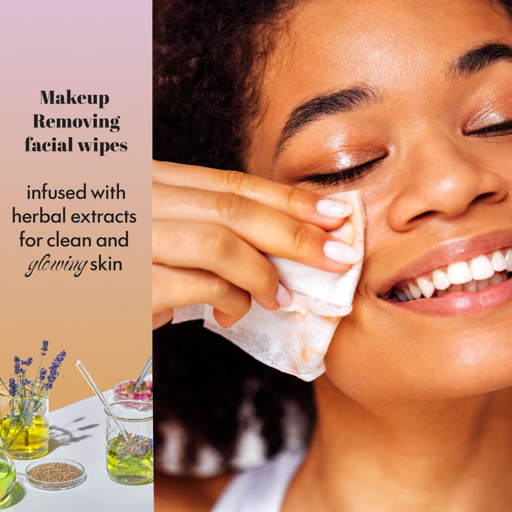 EXPRESSIONS lavender extract wipes help calm redness and soothe tired skin