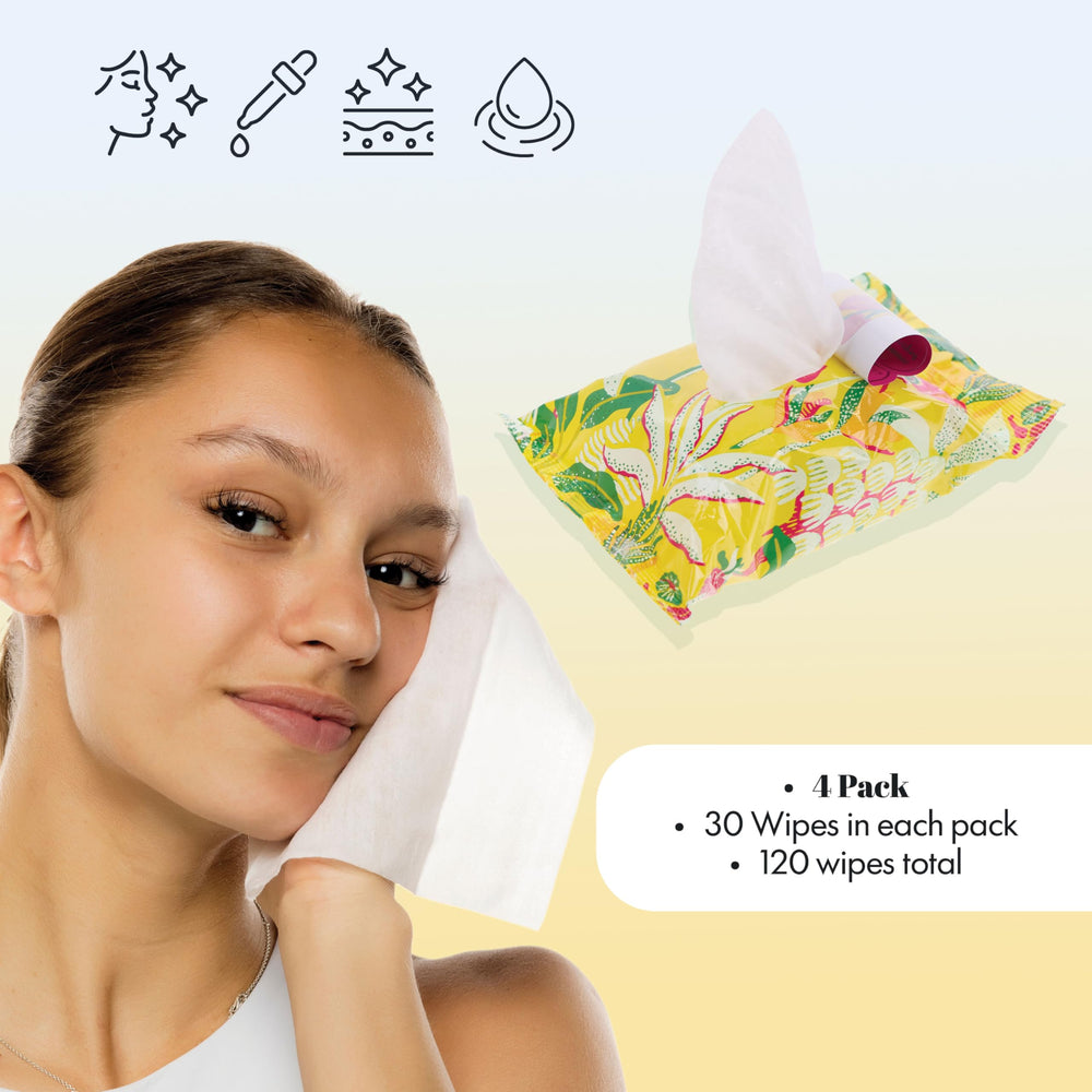 EXPRESSIONS sunflower extract wipes provide protective skin benefits while cleansing