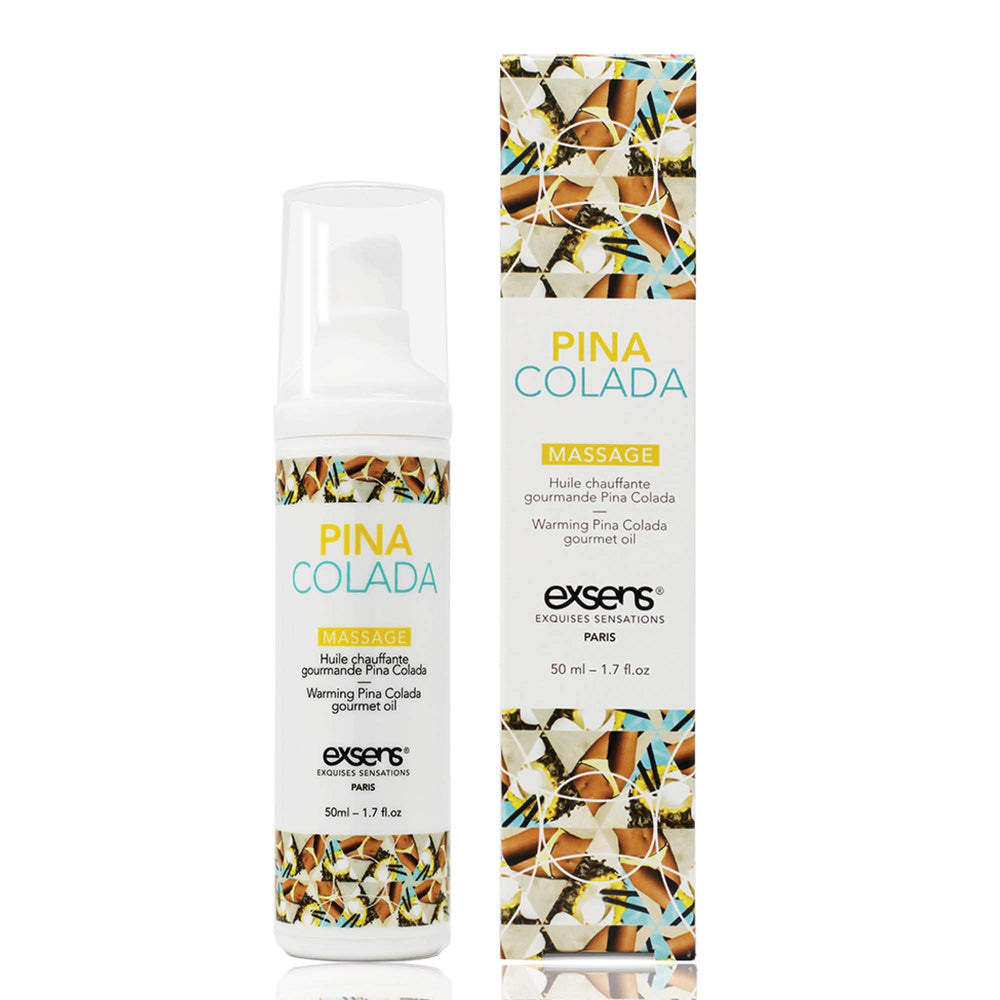 Exsens Pina Colada Warming Massage Oil bottle 1.7 oz