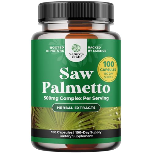 Close-up of Extra Strength Saw Palmetto Extract capsules