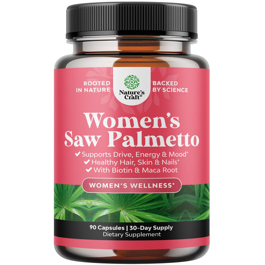 Extra Strength Saw Palmetto for Women 500mg bottle