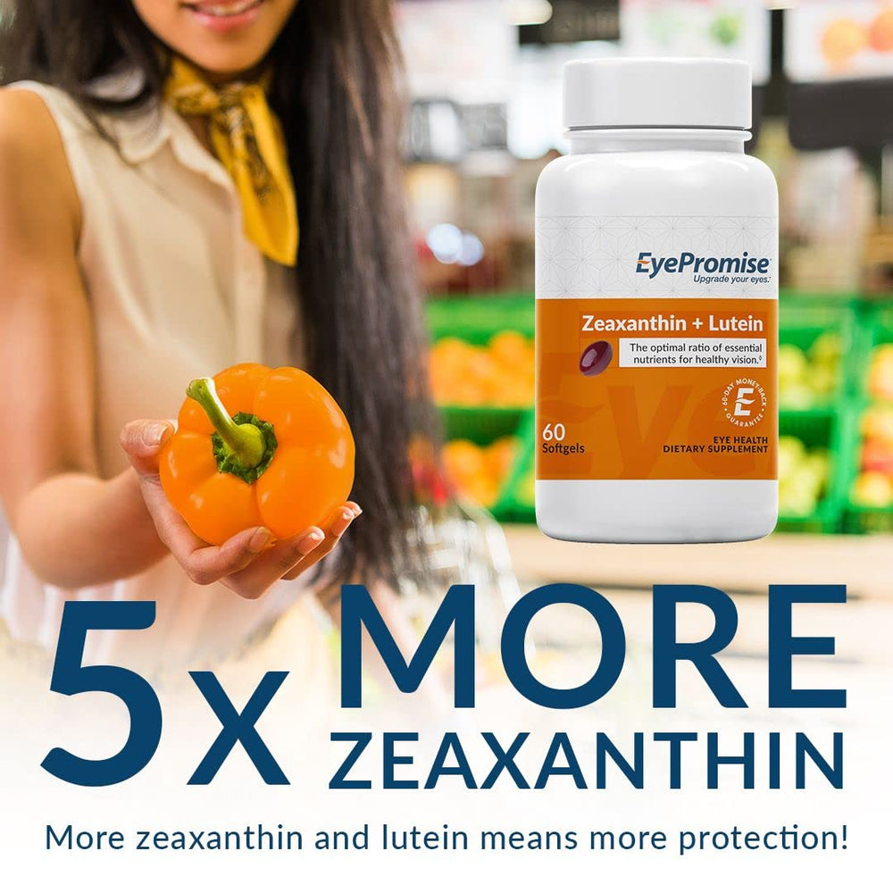 Close-up of ingredients and natural formulation highlighting lutein and zeaxanthin