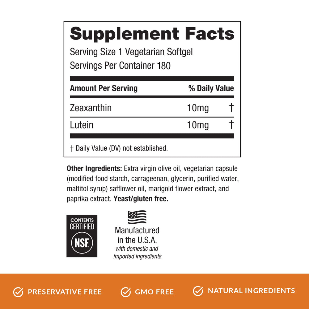 Packaging and 90-day supply display for EyePromise Zeaxanthin + Lutein
