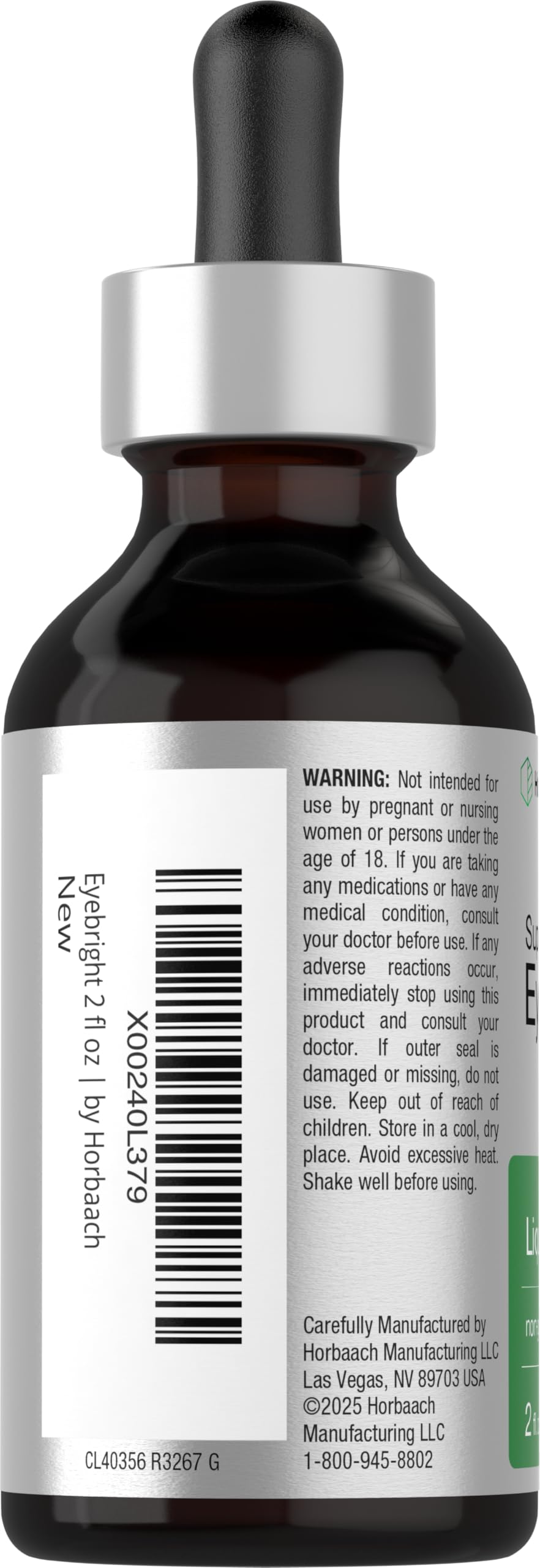 Close-up of Eyebright product label
