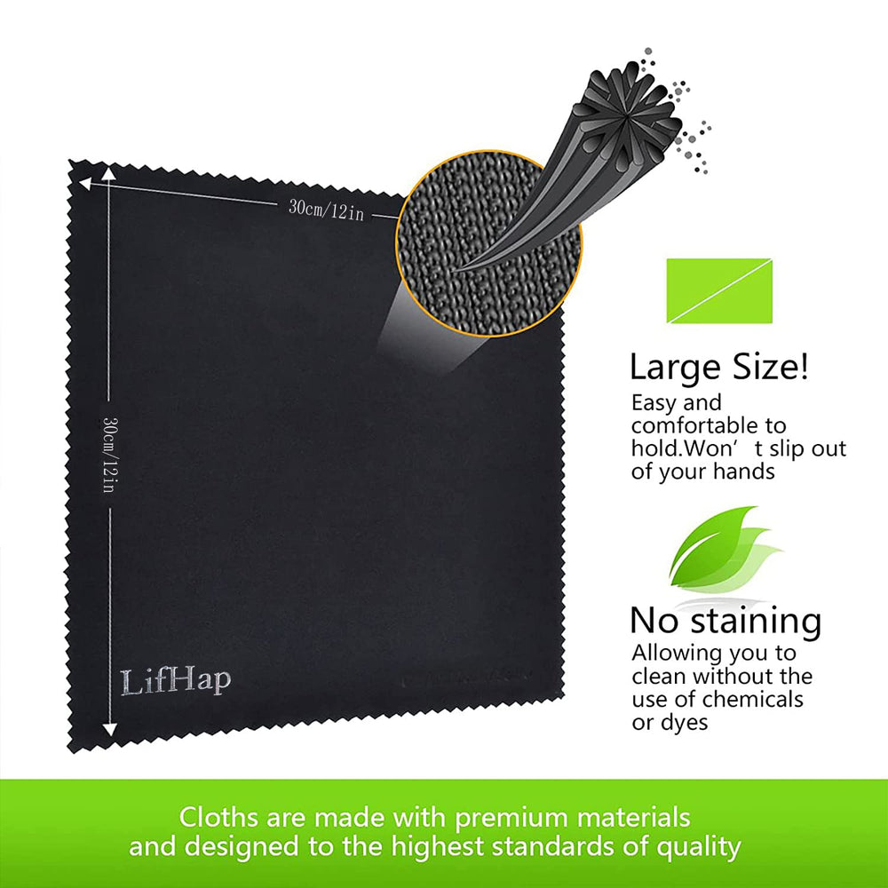 Glasses being cleaned with a microfiber cloth