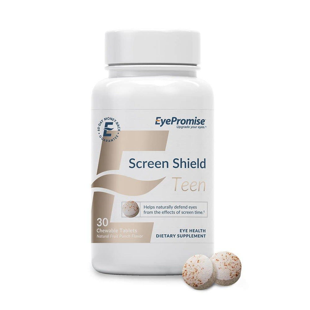 Bottle of EyePromise Screen Shield Teen chewable 30-count