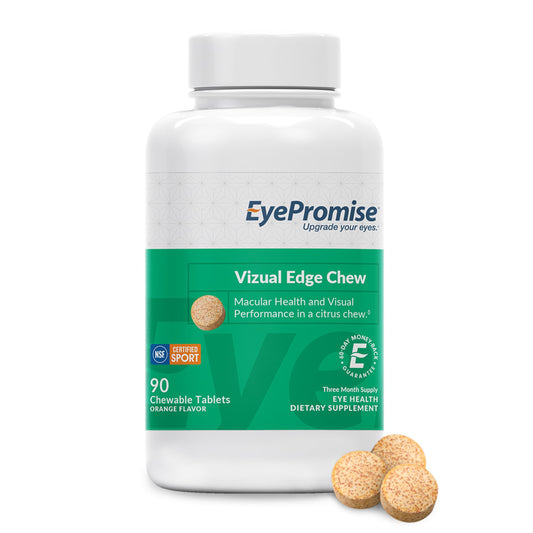 EyePromise Vizual Edge bottle with 90 chewable tablets