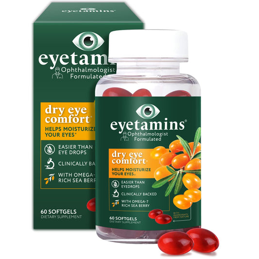 Eyetamins Dry Eye Comfort bottle and packaging