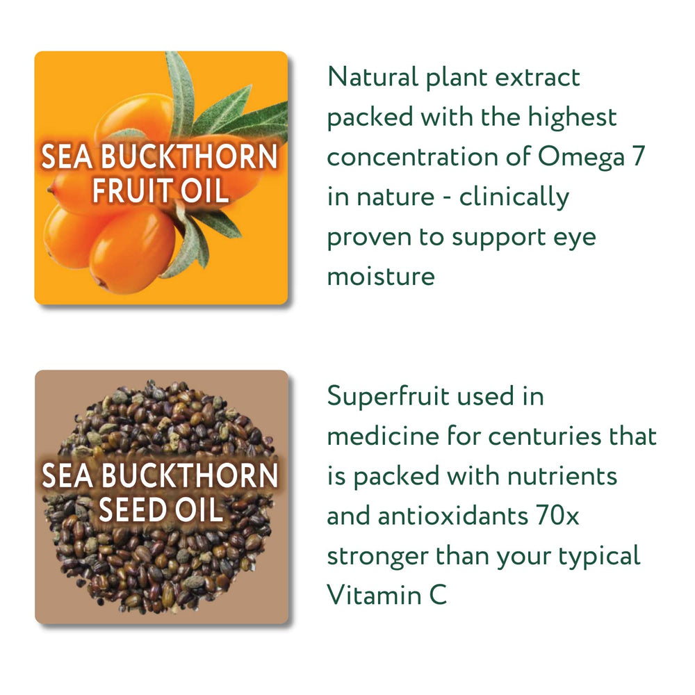 Ingredients chart for Eyetamins Dry Eye Comfort