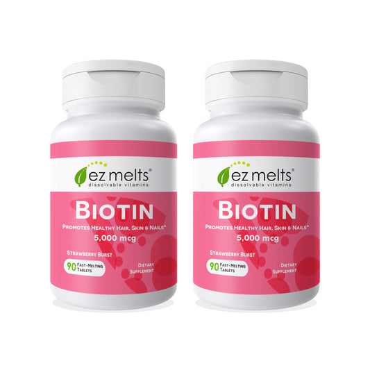 EZ Melts Biotin 5000 mcg dissolvable tablet front view