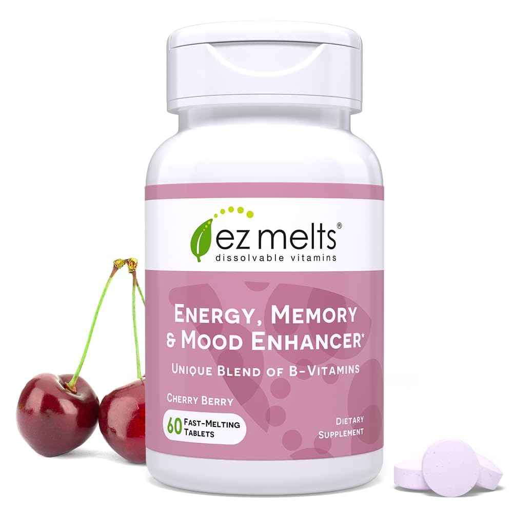 EZ Melts dissolvable energy, memory and mood enhancer packaging front