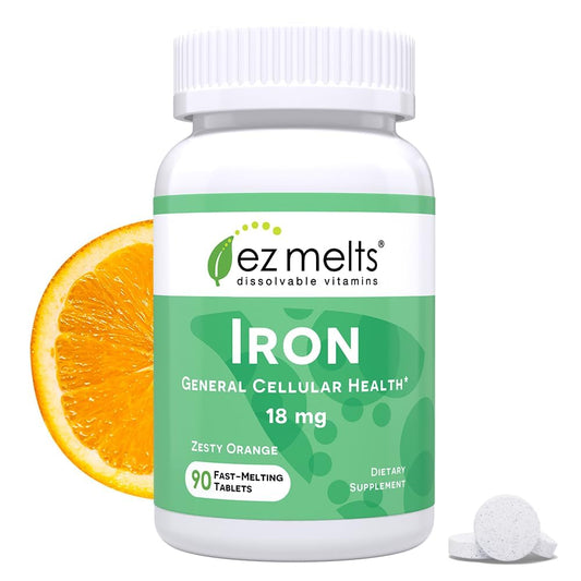EZ Melts Iron packaging and bottle