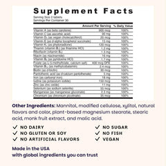 Tropical cherry flavored EZ Melts vitamin tablet for pleasant daily intake