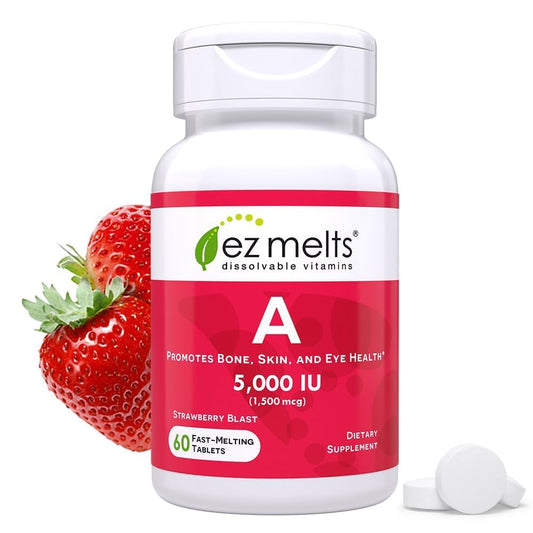 EZ Melts Vitamin A 5000 IU packaging in a single pack