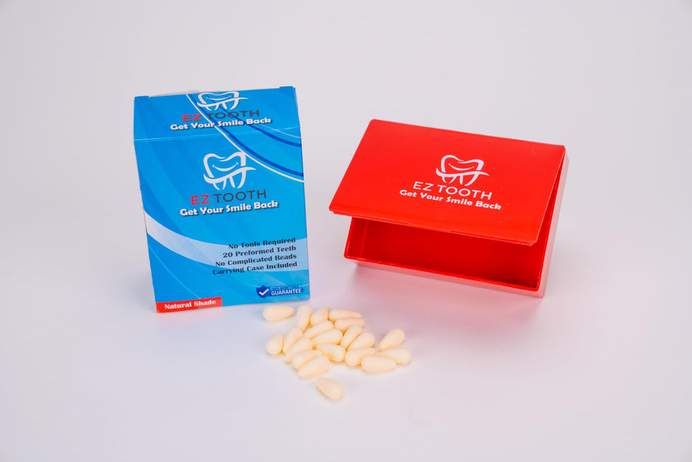 Close-up of EZ Tooth color matching to natural teeth