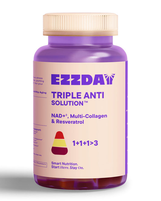 EZZDAY Triple Anti Solution bottle with 60 gummies
