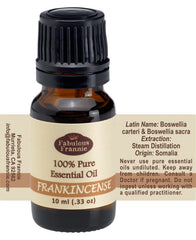 Fabulous Frannie frankincense amber glass bottle for easy diffusion.