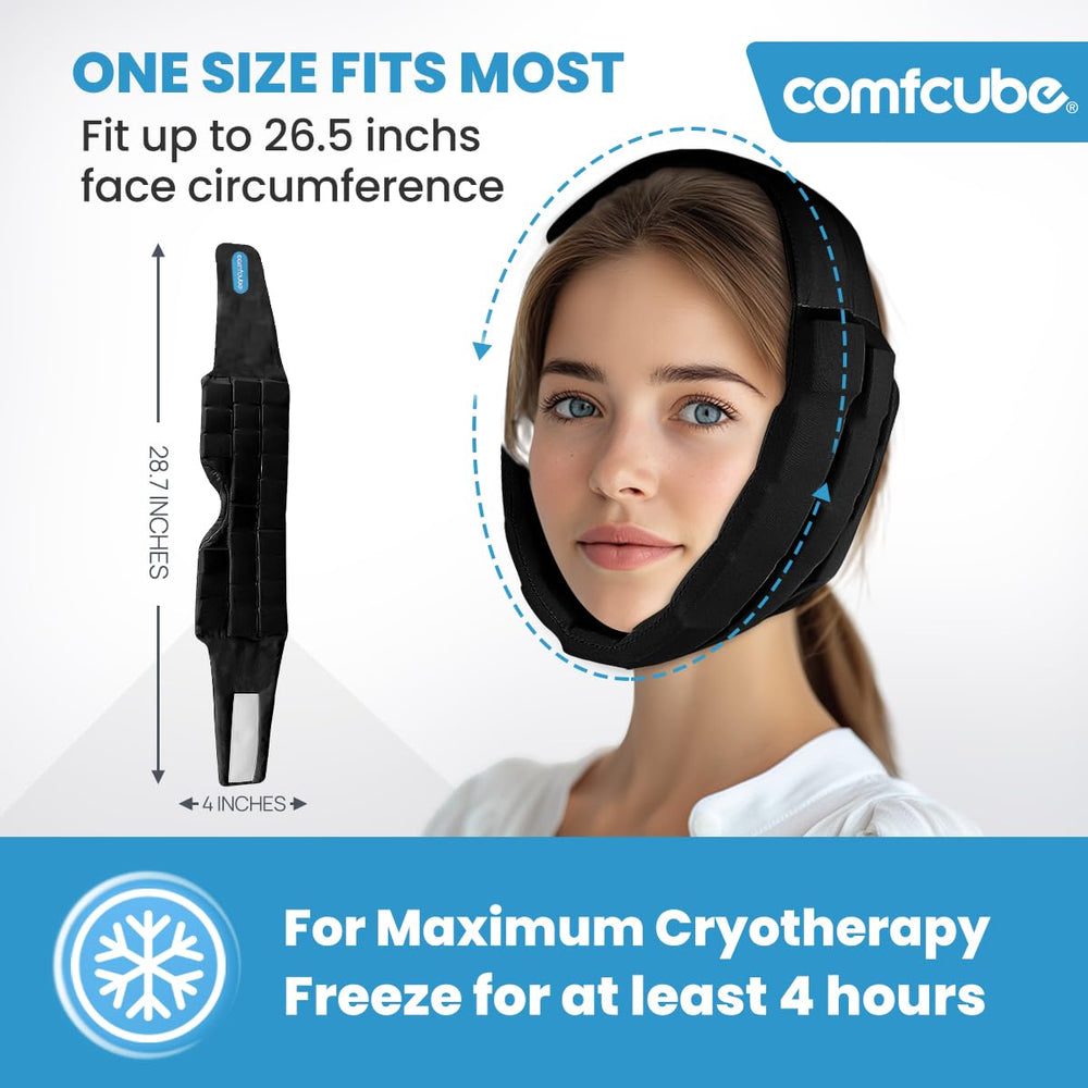 Face ice pack during facial surgery recovery