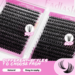 FADLASH lash clusters show a soft band for comfortable wear.