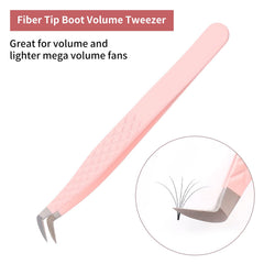 FADLASH curved-tip tweezers provide ergonomic grip to reduce hand fatigue.