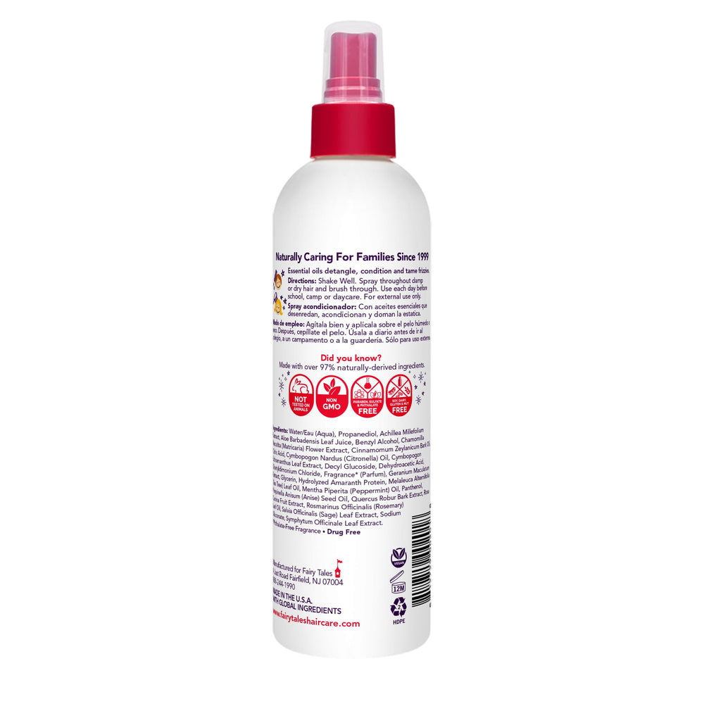 Fairy Tales Rosemary Repel spray being applied to hair for daily use