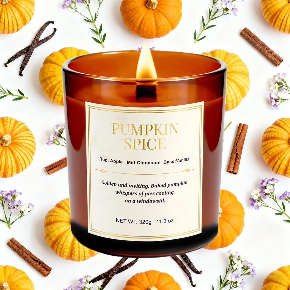 Two Pumpkin Spice candles in gift boxes