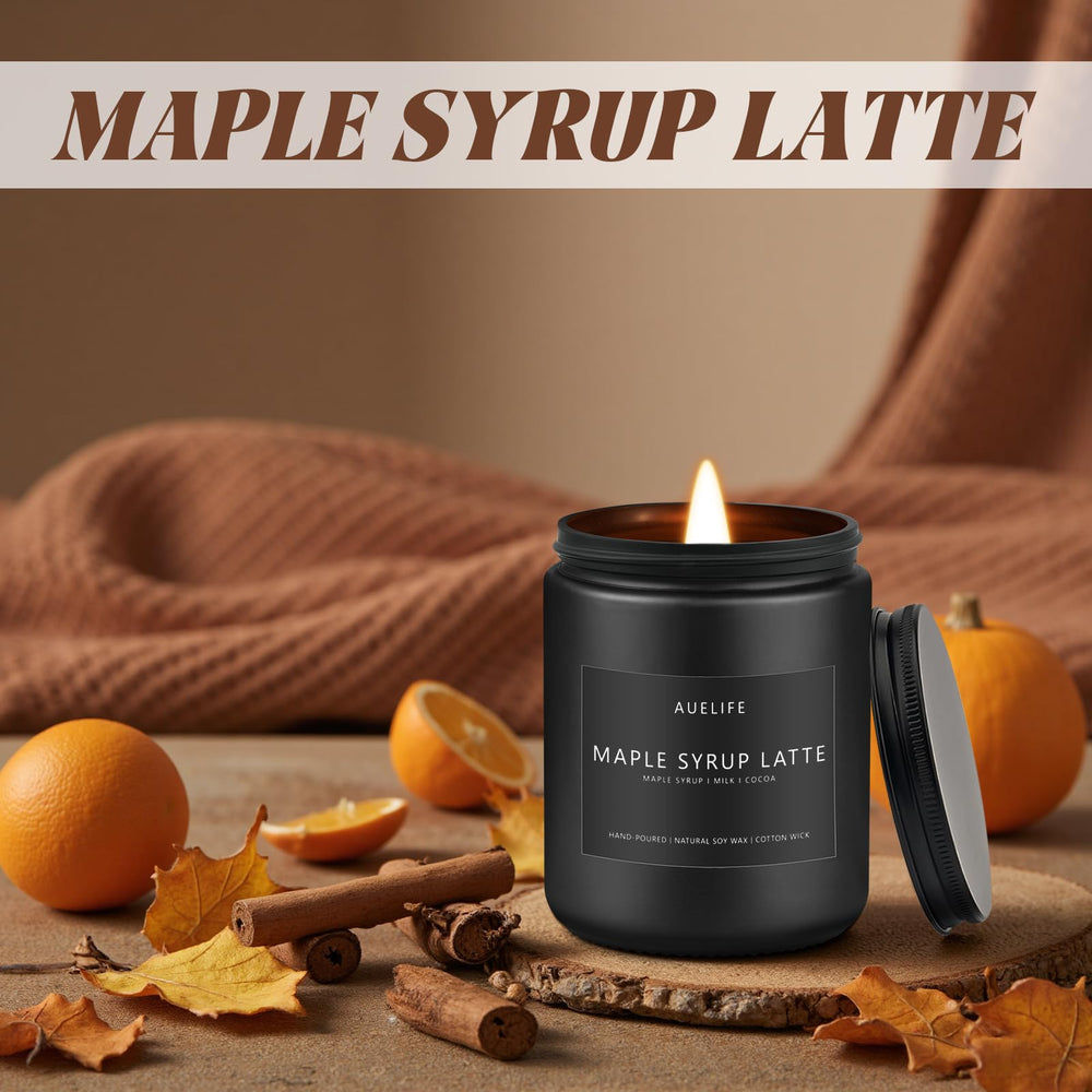 Natural soy wax candle with lead-free cotton wick in clear jar
