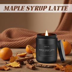 Natural soy wax candle with lead-free cotton wick in clear jar