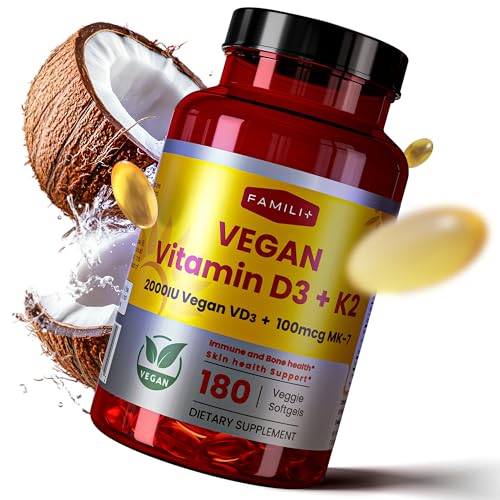 Close-up of veggie D3 K2 softgels showing transparent capsules