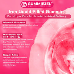 Family-friendly strawberry-flavored iron gummies