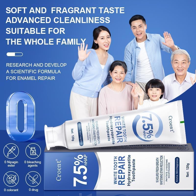 Family-friendly hydroxyapatite toothpaste