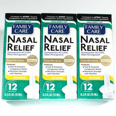 Family Care bottle close-up highlights compact design for on-the-go use.