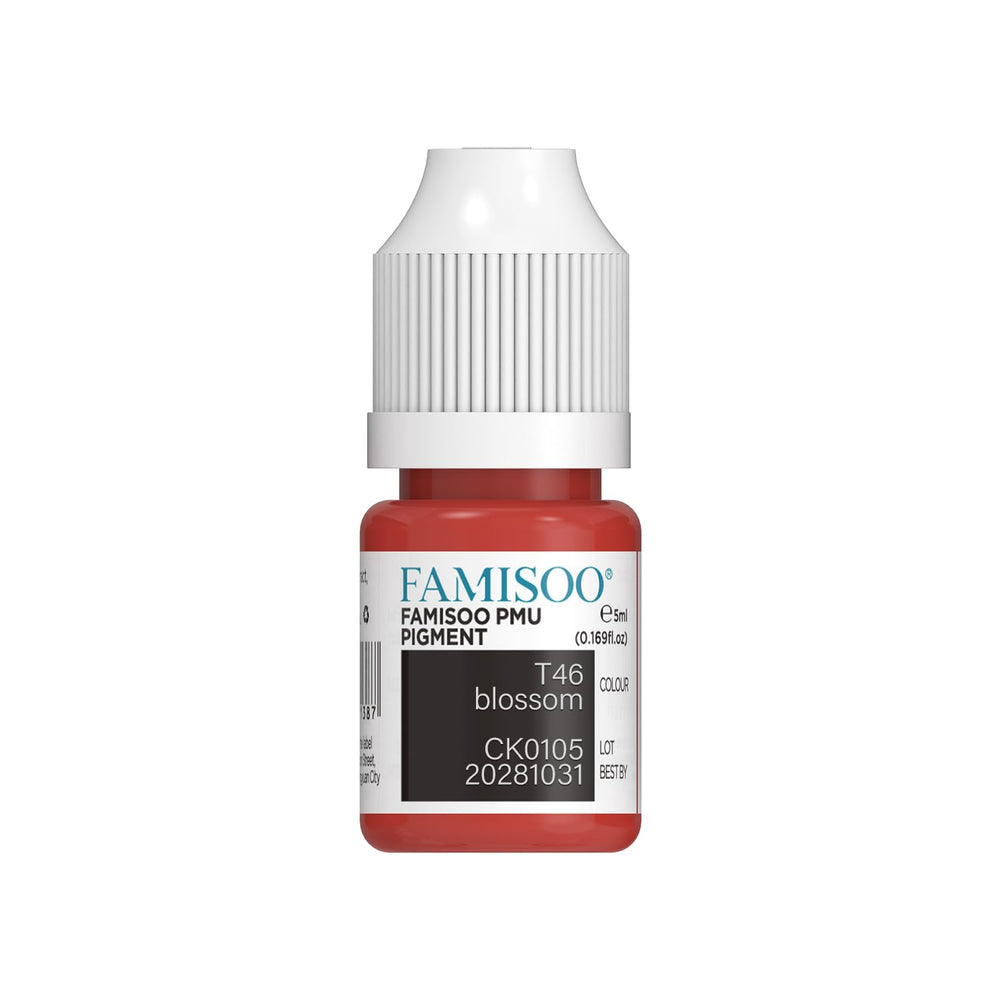 FAMISOO PMU Lip Blossom bottle shows rich pink color for long-lasting lip color