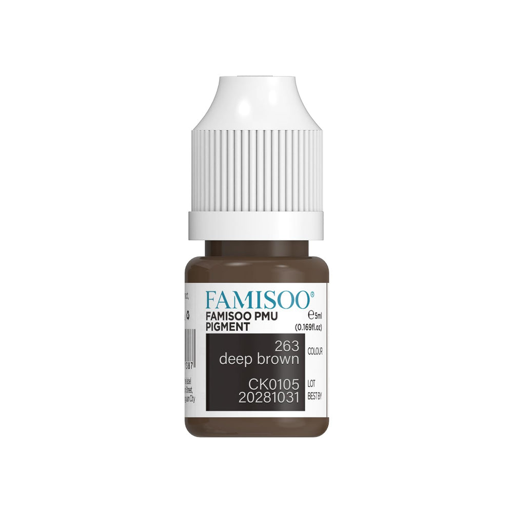 FAMISOO PMU eyebrow pigment bottle for precise brow color application.