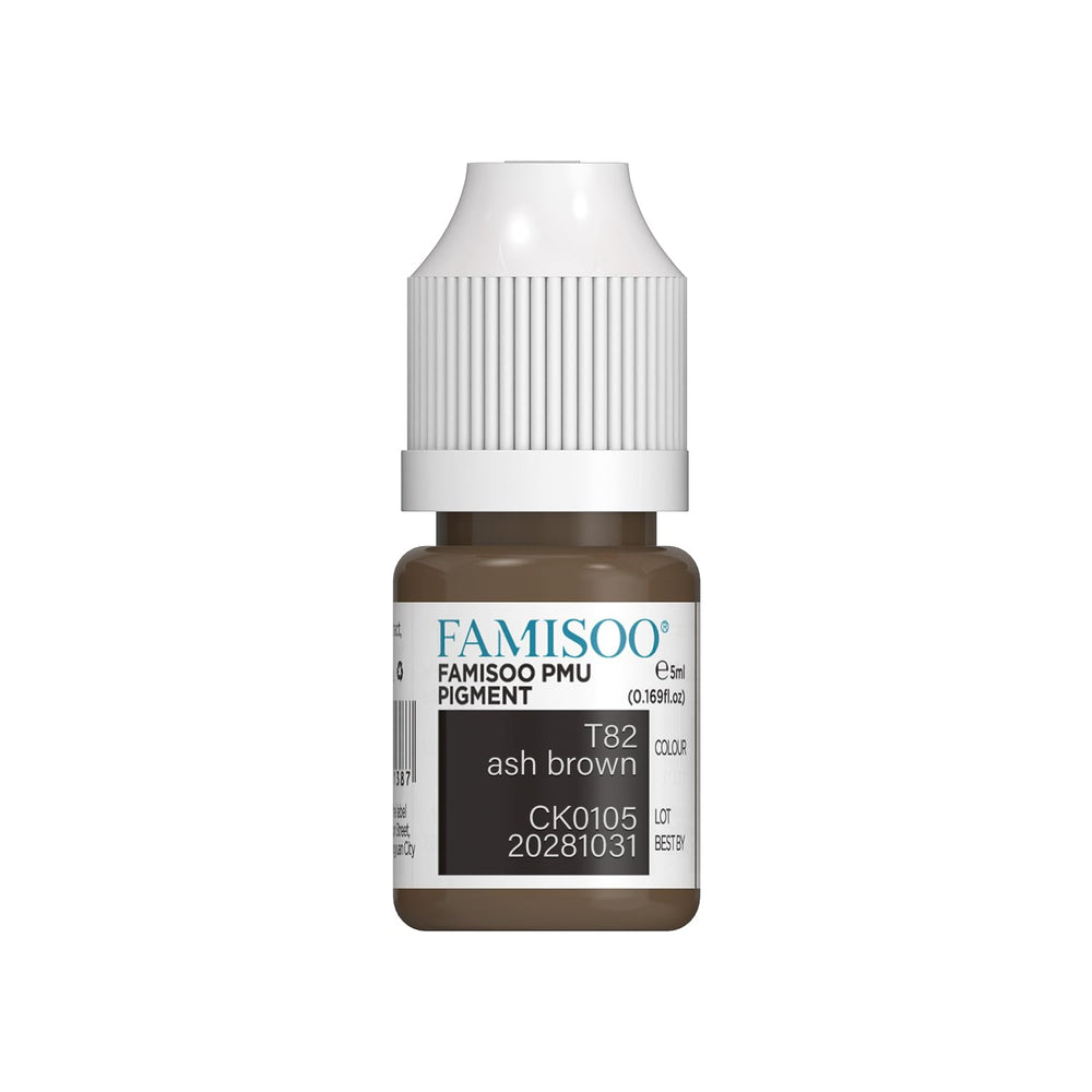 FAMISOO PMU eyebrow pigments bottle in ash brown long lasting color option