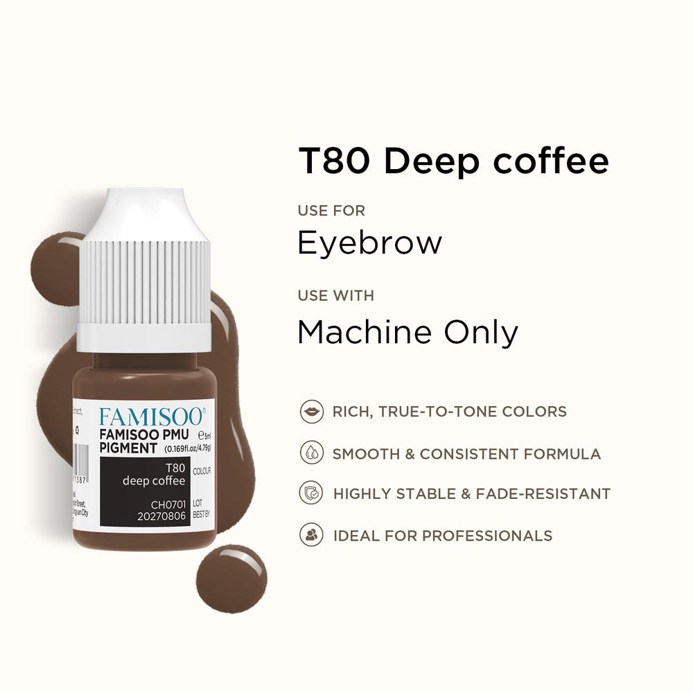 FAMISOO PMU pigments suitable for eyebrows and eyeliner applications.