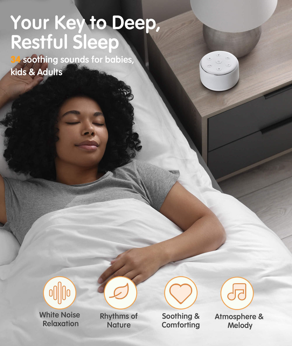 FamiSym 34-sounds selection offers white noise, nature, and lullabies for soothing routines