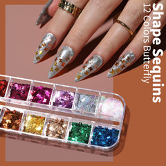 FANDAMEI butterfly sequins in 12 colors for bold embellishments