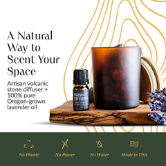 Farm to Diffuser lava stone set on table for personal diffusion