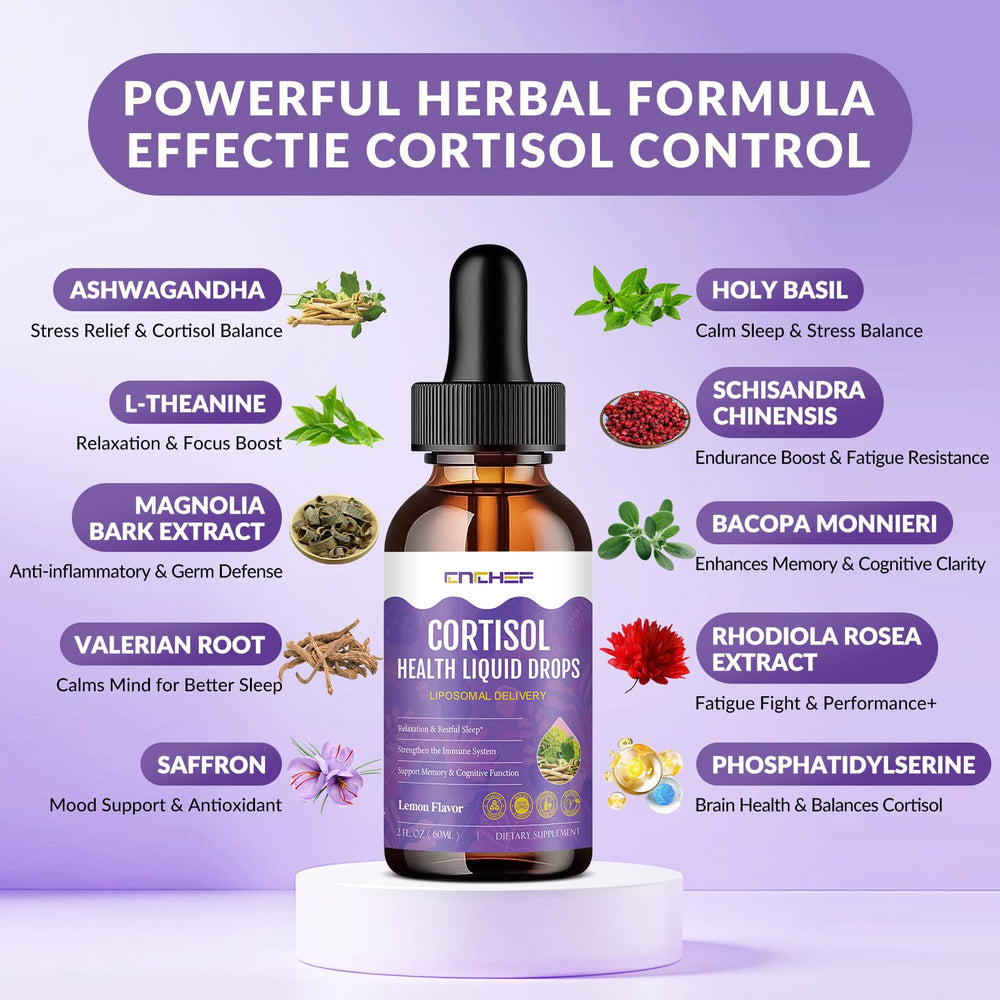 Fast-absorbing lemon-flavored cortisol liquid drops