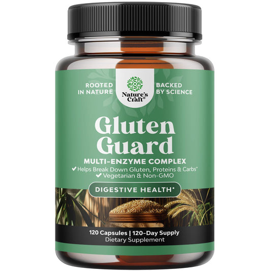 Fast-acting gluten digestive enzymes bottle and capsules (120 count) for debloating and gut health