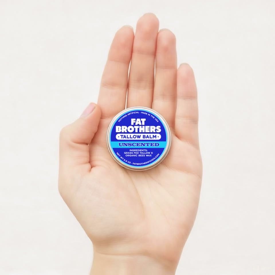 Fat Brothers Tallow Balm on desk shows easy access for quick moisture.