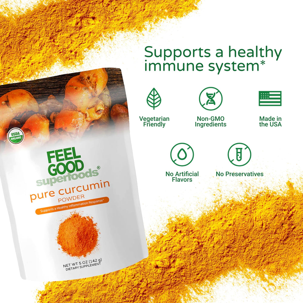 Curcumin powder being dispensed or whisked
