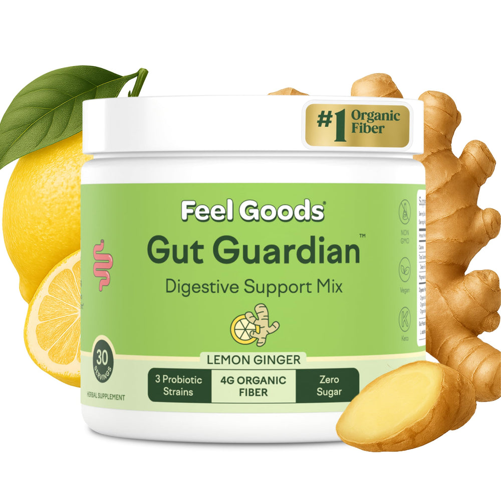 Feel Goods Gut Guardian bottle front view for sugar-free gut support.