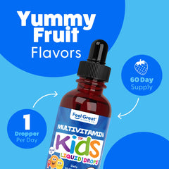 Orange-vanilla flavored liquid drops for kids