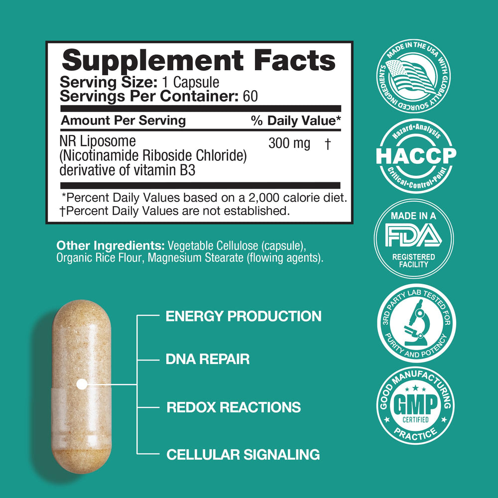 Side view of the bottle showing 60 vegan capsules inside.