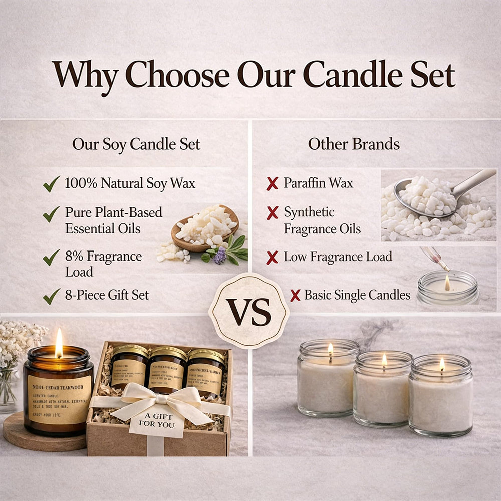 Feibao candles styled on a living room table providing ambient comfort