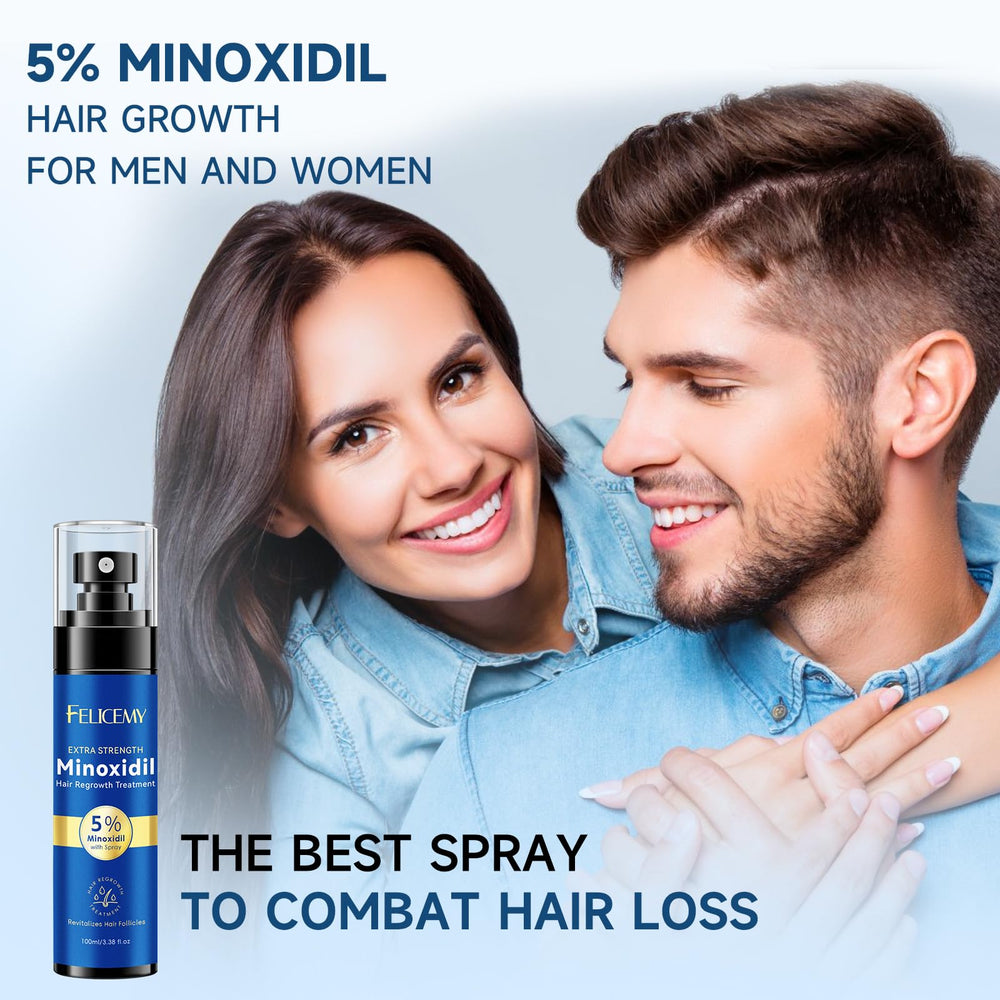 Felicemy Minoxidil regrowth visual showing thicker appearance