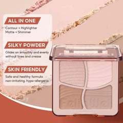 FelinWel Highlight Contour Palette precise nose contour with buildable pigment and smooth blend.